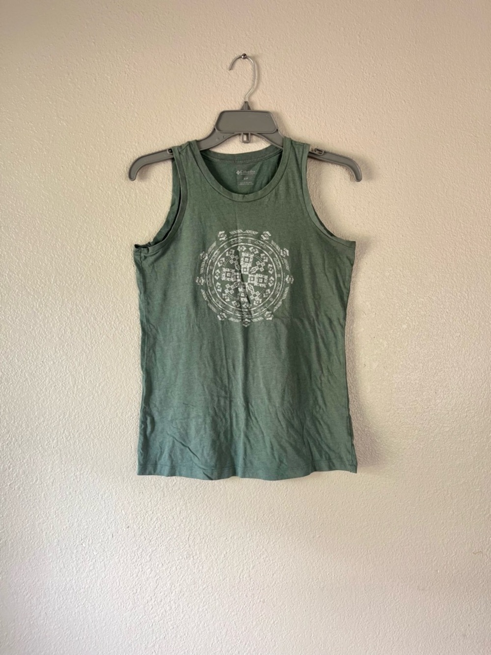 Green Graphic Muscle Tank Top